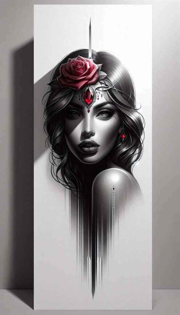 faces tattoo design ideas Surrealism impossible forms smooth perseverance and power