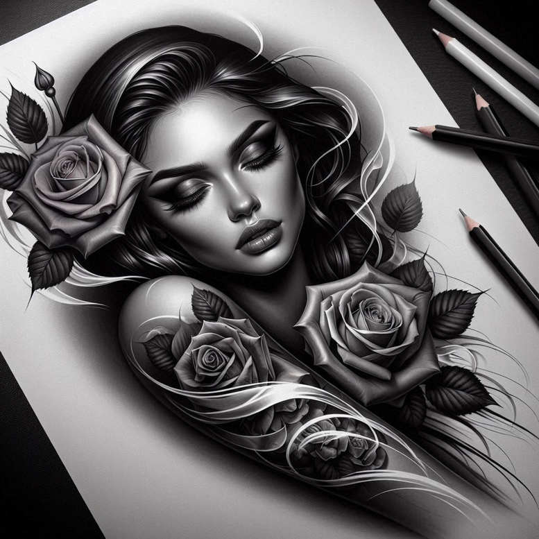 faces tattoo design ideas Surrealism transcendent strong features for forearm