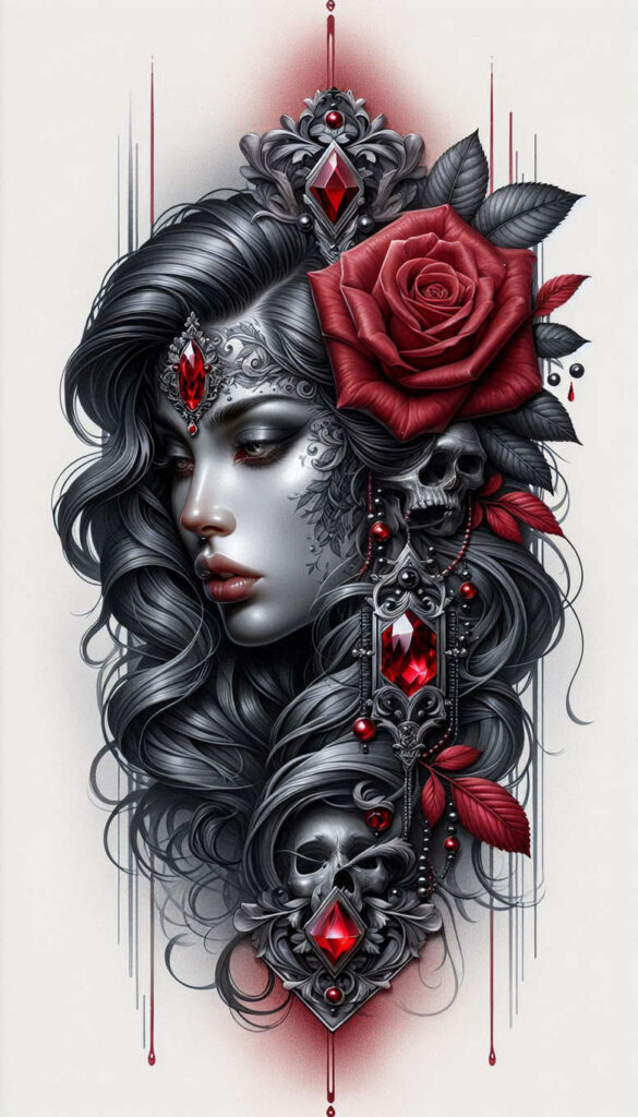 faces tattoo design ideas mirrored effect symbolic for upper shoulder