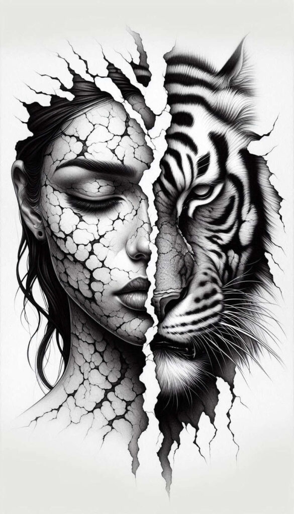 faces tattoo design ideas Realism organic structure symmetrical for toe