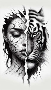tattoo-face – tattoo design ideas free ai generated – neotraditional-clean-fill – for-sternum – Gallery: faces-inkby-ai