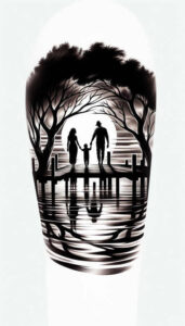 family tattoo design ideas few strokes closeness for stomach