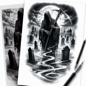 for-women – tattoo design ideas free ai generated – midnight – for-wrist-side – Gallery: grim-reaper-inkby-ai