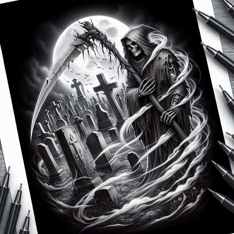 grim-reaper tattoo design ideas atmospheric grim meaning resilience