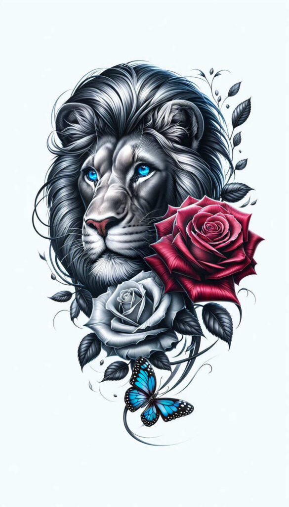 lions tattoo design ideas clean lines powerful perseverance and power