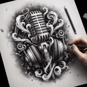 instrumental-music – tattoo design ideas free ai generated – petite – for-toe – Gallery: music-inkby-ai