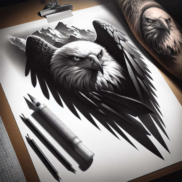 news tattoo design ideas Realism visual truth matte-finish stands for determination