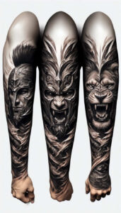 water-animals – tattoo design ideas free ai generated – neotraditional-solid-blacks – for-upper-arm – Gallery: news-inkby-ai