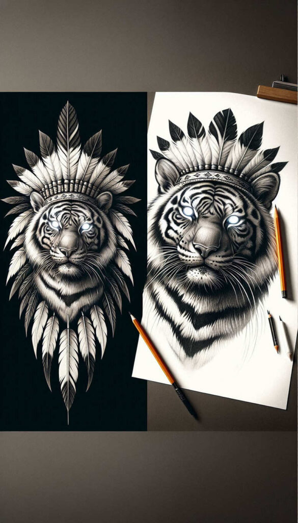 native-spiritual-symbols – tattoo design ideas free ai generated – neotraditional-detailed-textures – for-upper-arm – Gallery: other-native-americans-inkby-ai