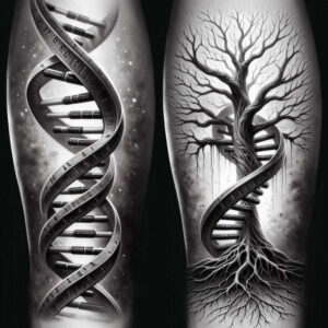 tiny-detail – tattoo design ideas free ai generated – surrealism-fantastical-elements – for-back-of-neck – Gallery: other-other-inkby-ai