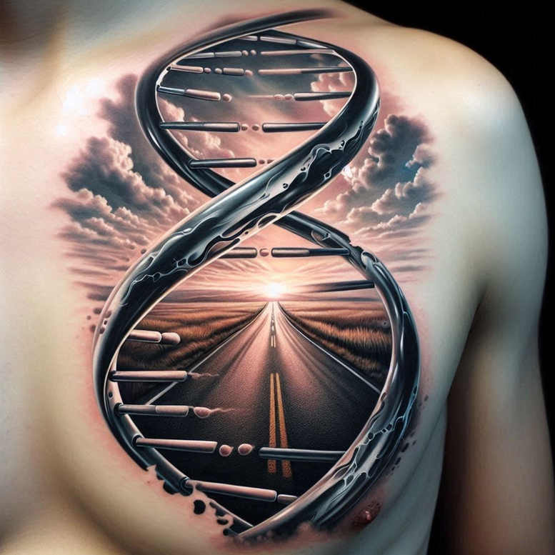 other tattoo design ideas Surrealism shifting shapes elaborate for neck