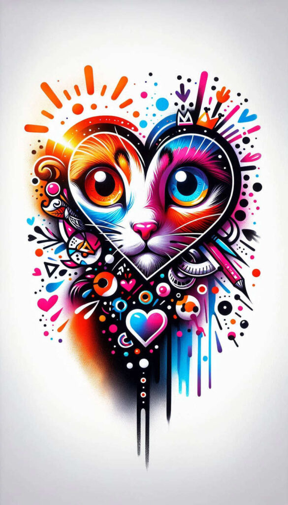 pets tattoo design ideas strong contrast natural for sternum