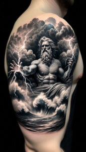 deep-water-god-tattoo – tattoo design ideas free ai generated – sinister – for-sternum – Gallery: poseidon-inkby-ai