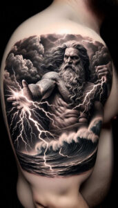 myth-god-tattoo – tattoo design ideas free ai generated – crawling – for-arm – Gallery: poseidon-inkby-ai