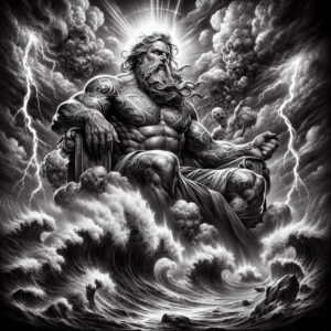 nature-power-god-tattoo – tattoo design ideas free ai generated – chilling – for-lower-thigh – Gallery: poseidon-inkby-ai