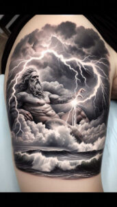 ocean-ruler-tattoo – tattoo design ideas free ai generated – lurking – for-fingers – Gallery: poseidon-inkby-ai