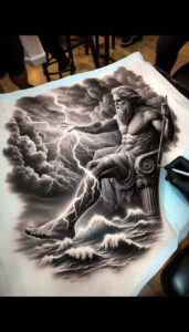 poseidon-tattoo – tattoo design ideas free ai generated – eerie – for-abdomen – Gallery: poseidon-inkby-ai