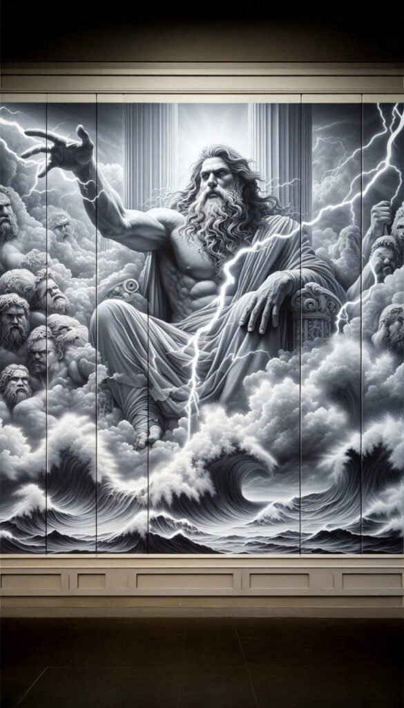 poseidon tattoo design ideas clear lines aquatic ruler for calf