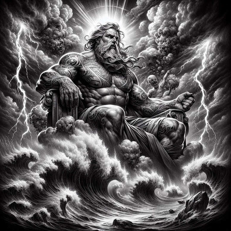 poseidon tattoo design ideas Realism depth of field deep sea might shows determination