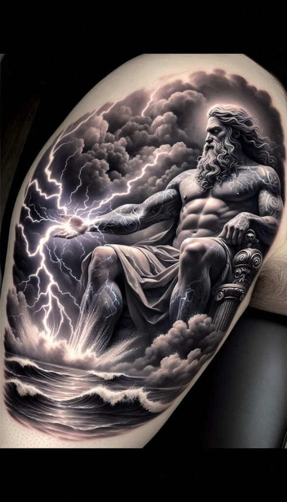 poseidon tattoo design ideas true rendering divine ocean symbolising perseverance