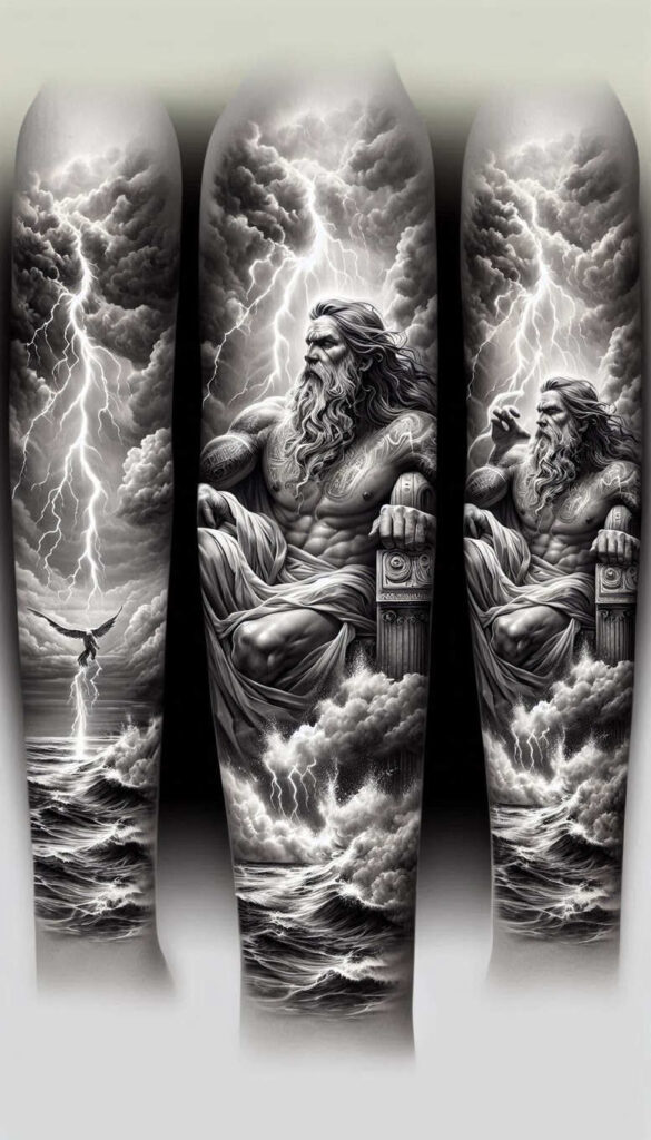 poseidon tattoo design ideas soft-focus legendary tide for ribs