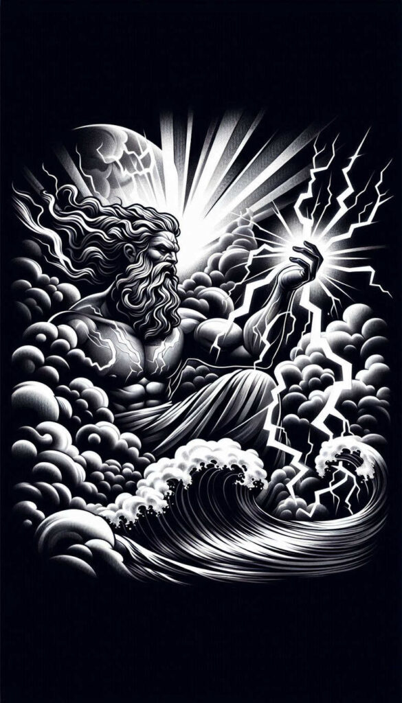 poseidon tattoo design ideas clean lines marine deity for lower arm