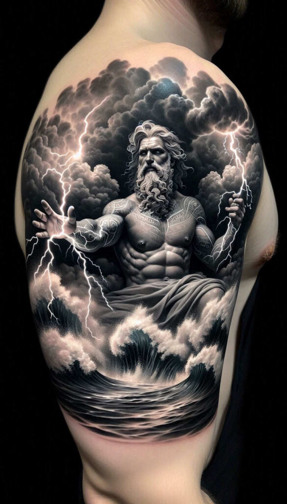 poseidon tattoo design ideas Surrealism visionary tempest ink shows perseverance