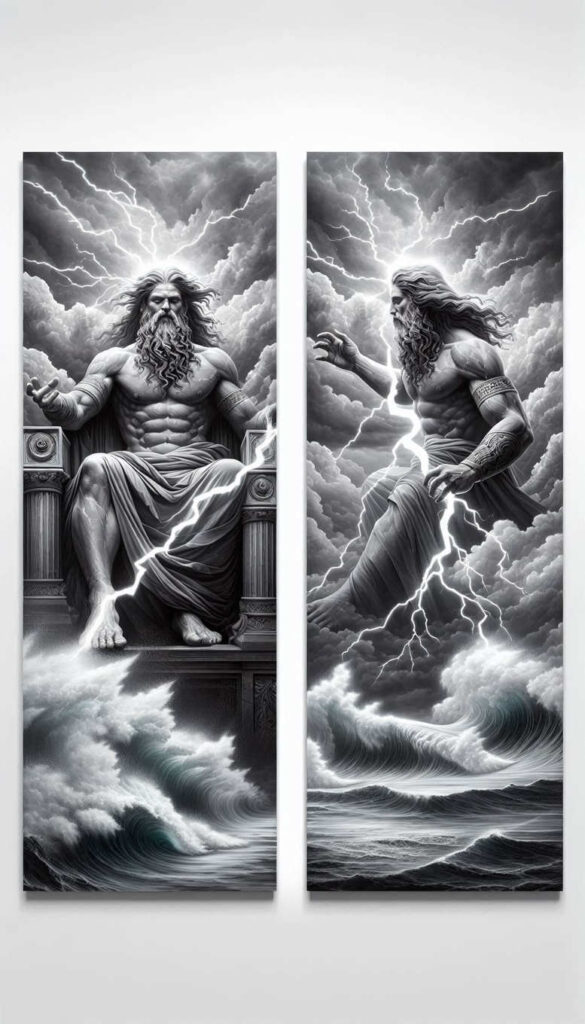 poseidon tattoo design ideas gentle shadow tidal energy symbol of strength