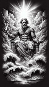 poseidon tattoo design ideas Realism detailed rendering trident aura for behind ear