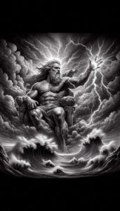 poseidon tattoo design ideas Surrealism imaginative water realm for neck
