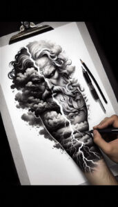 underwater-creature-tattoo – tattoo design ideas free ai generated – horror – for-thigh – Gallery: poseidon-inkby-ai