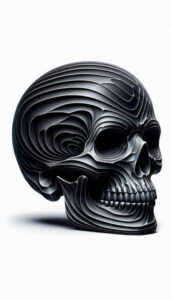 3d-skull-tattoo – tattoo design ideas free ai generated – shadowy – for-side-torso – Gallery: skulls-inkby-ai