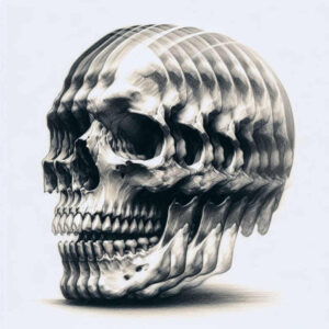nature-motif-skull-tattoo – tattoo design ideas free ai generated – mask – for-behind-ear – Gallery: skulls-inkby-ai