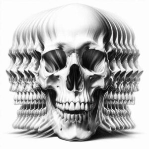 organic-line-skull-tattoo – tattoo design ideas free ai generated – blackwork – for-spine – Gallery: skulls-inkby-ai