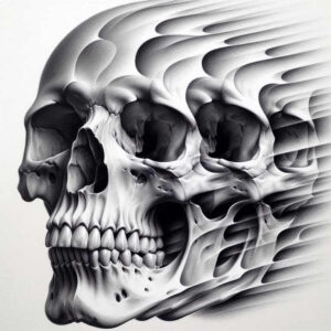 realistic-skull-tattoo – tattoo design ideas free ai generated – spectral – for-shin – Gallery: skulls-inkby-ai