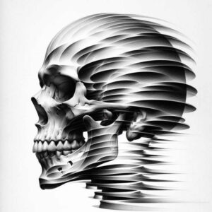 shadow-and-light-skull-tattoo – tattoo design ideas free ai generated – desolate – for-inner-arm – Gallery: skulls-inkby-ai