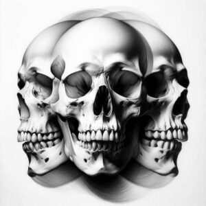 skulls tattoo design ideas CGI-rendered edgy realism for nape