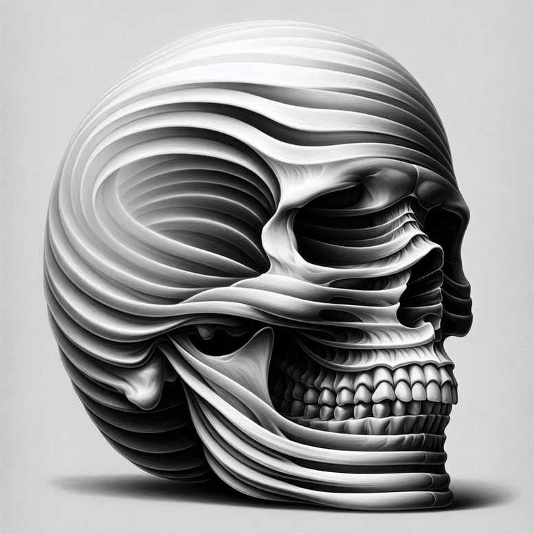 skulls tattoo design ideas Surrealism altered reality skeletal art for inner arm