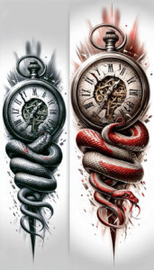 energy-snake-tattoo – tattoo design ideas free ai generated – tiny-tattoo – for-upper-back – Gallery: snakes-inkby-ai