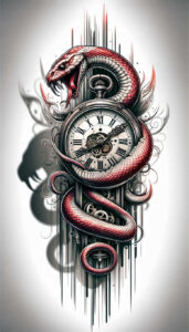 feather-snake-tattoo – tattoo design ideas free ai generated – pure-design – for-back-of-neck – Gallery: snakes-inkby-ai