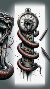 ornamental-detail-snake-tattoo – tattoo design ideas free ai generated – sparse – for-back – Gallery: snakes-inkby-ai