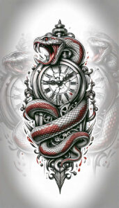 power-symbol-snake-tattoo – tattoo design ideas free ai generated – no-shading – for-scapula – Gallery: snakes-inkby-ai