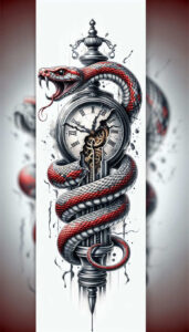 wave-snake-tattoo – tattoo design ideas free ai generated – gentle – for-shin – Gallery: snakes-inkby-ai