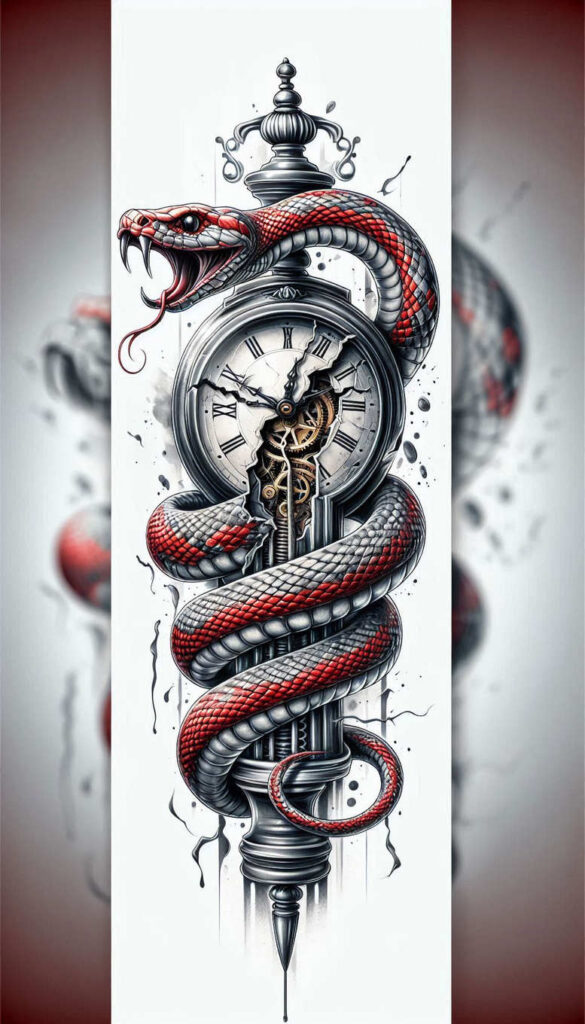 wave-snake-tattoo – tattoo design ideas free ai generated – gentle – for-shin – Gallery: snakes-inkby-ai
