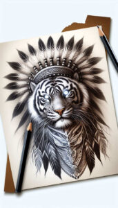 tiger-life-motif – tattoo design ideas free ai generated – realism-smooth-gradients – for-ankle – Gallery: tigers-inkby-ai