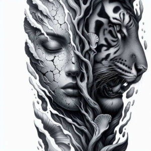 tiger-ornamentation – tattoo design ideas free ai generated – realism-ink-realism – for-back-shoulder – Gallery: tigers-inkby-ai