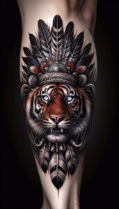 tiger-with-expression – tattoo design ideas free ai generated – realism-emotional-depth – for-back – Gallery: tigers-inkby-ai