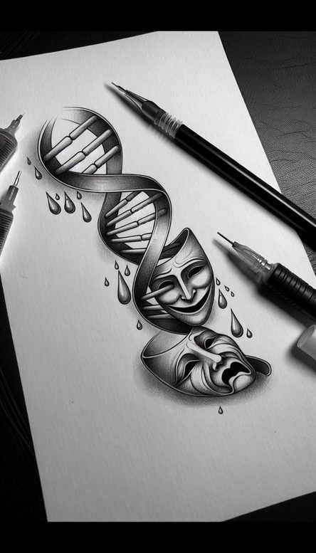 tiger-with-flowing-lines – tattoo design ideas free ai generated – realism-clean-lines – for-sternum – Gallery: tigers-inkby-ai