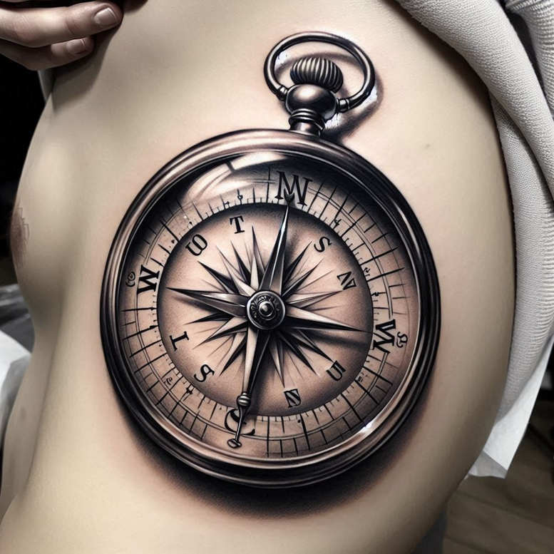 travels tattoo design ideas vivid detail ocean compass for back of neck