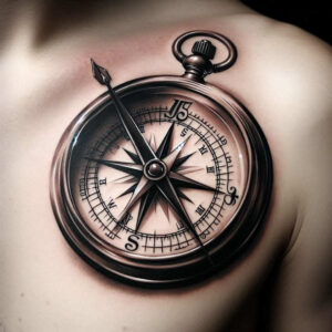 travels tattoo design ideas matte-finish rustic compass embodying courage